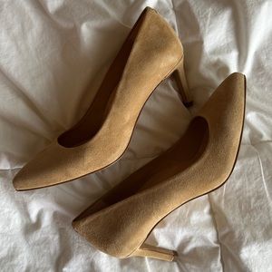 INEZ suede nude heels - Lola - 7W - NWOT